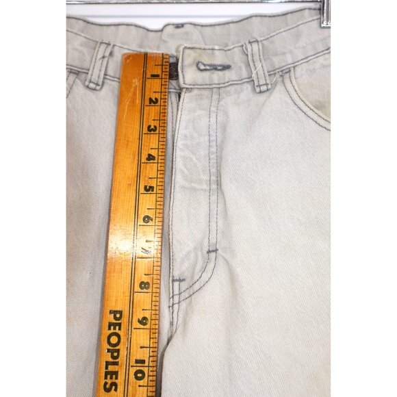 Retro Sasson Mens Light Faded Denim Jeans 1980s Vintage Straight Leg Distressed - Picture 5 of 14